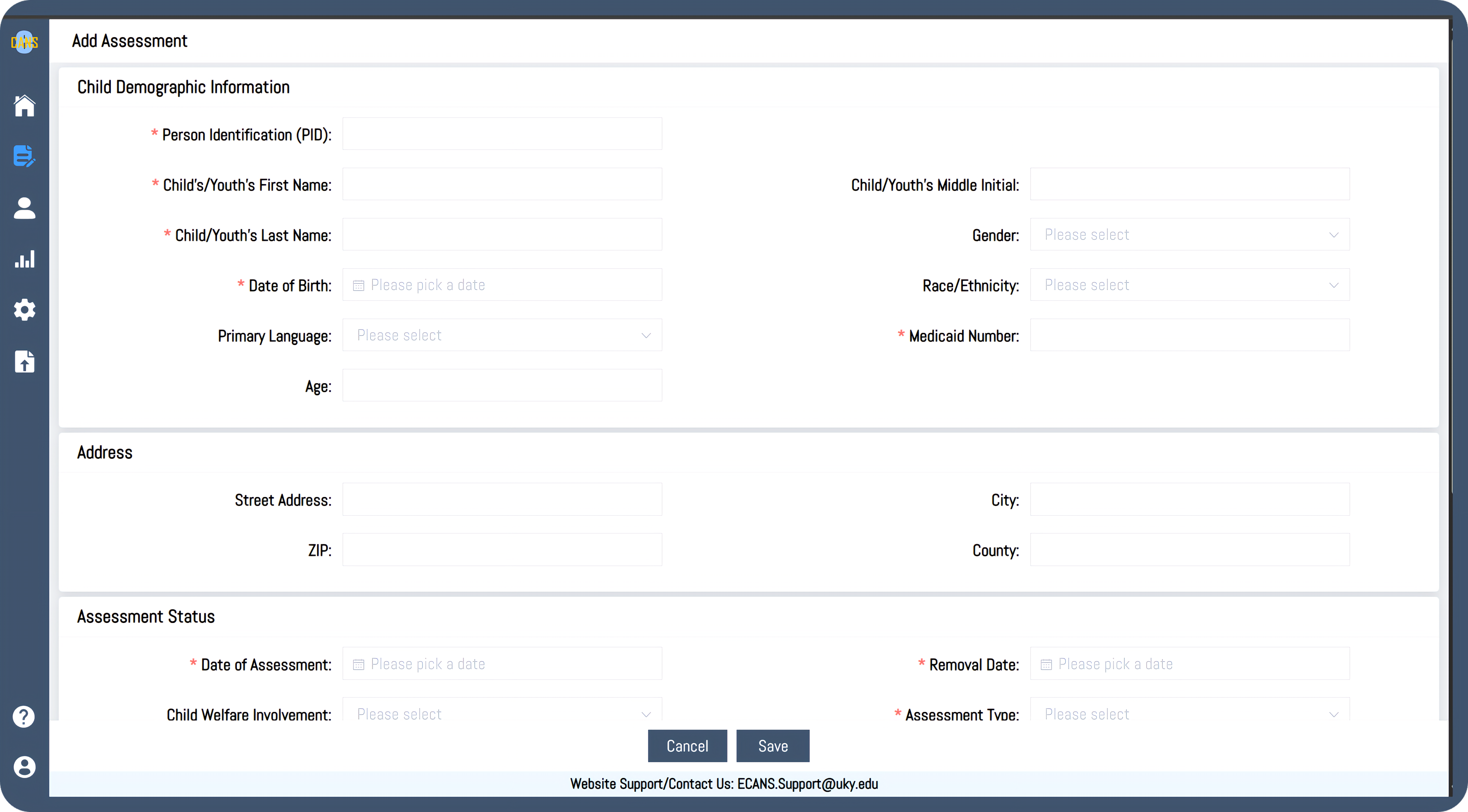 Guided assessment interface