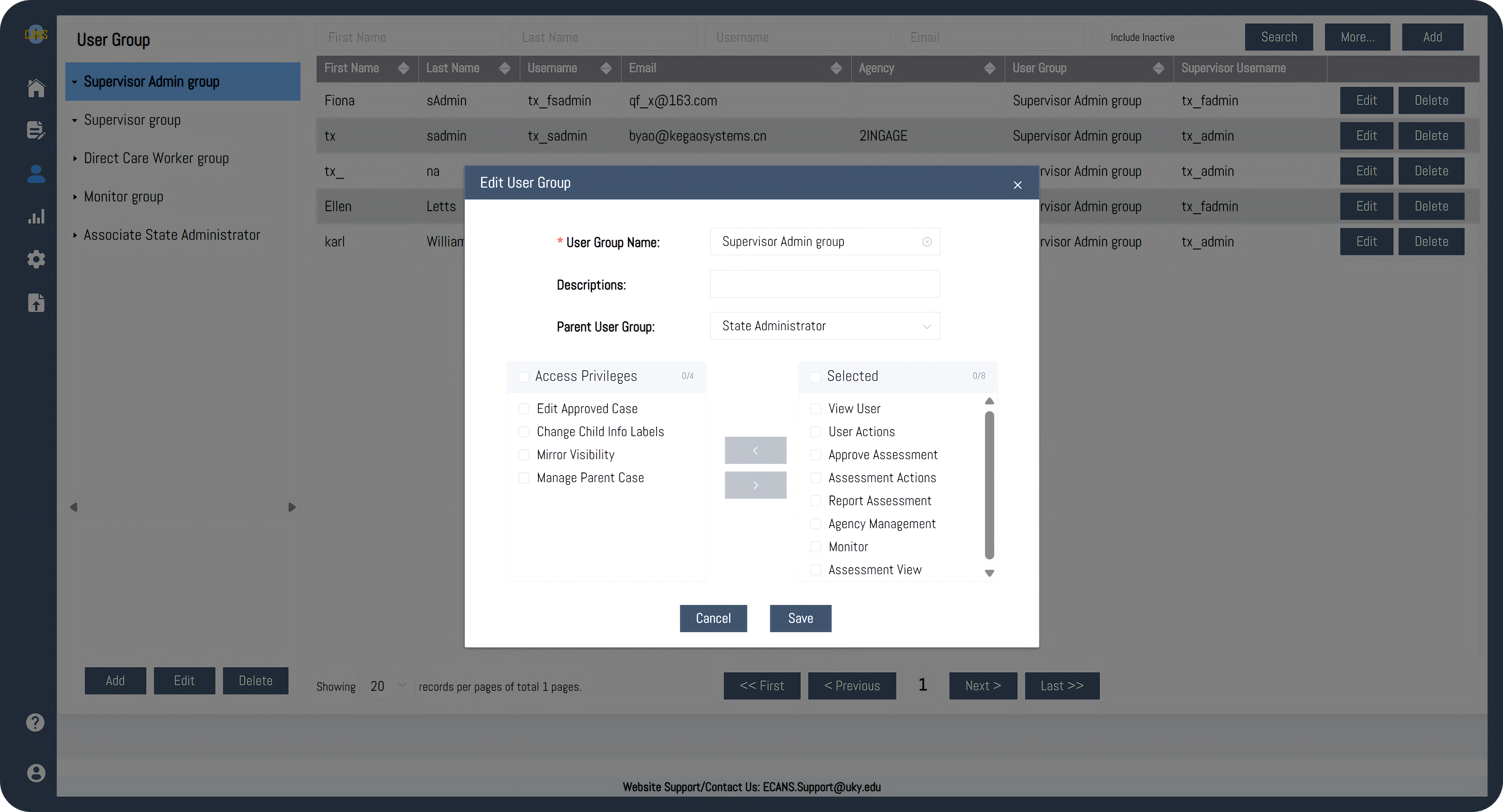 Role-based access control